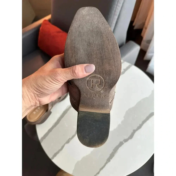 Roper Brown Beth Glittered Snip Toe Mules Casual Flat Size 10 - Picture 5 of 11